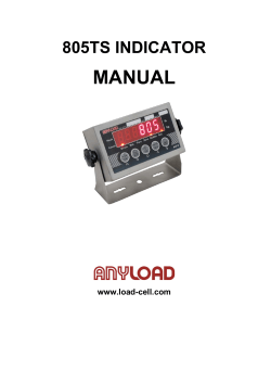 MANUAL  805TS INDICATOR www.load-cell.com