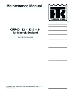 Maintenance Manual CRR40-182, -183 &amp; -184 for Maersk Sealand TK51078-4-MM (Rev. 9/00)
