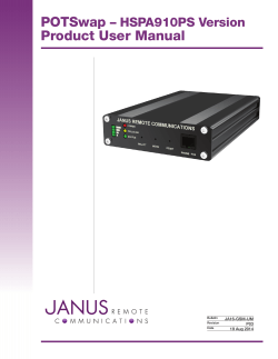 POTSwap Product User Manual – HSPA910PS Version JA16-GSM-UM