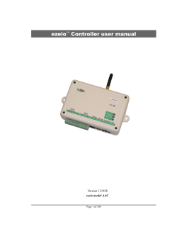 ezeio Controller user manual Version 131028 ezeio model AAC