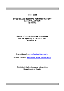 2013 - 2014  QUEENSLAND HOSPITAL ADMITTED PATIENT DATA COLLECTION