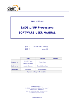 SMOS L1OP Processors SOFTWARE USER MANUAL  SMOS L1OP 600