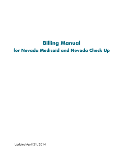 Billing Manual  Nevada MMIS 270 Companion Guide