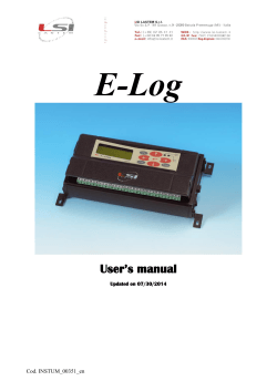 E-Log  User’s manual Cod. INSTUM_00351_en