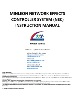 MINLEON NETWORK EFFECTS CONTROLLER SYSTEM (NEC) INSTRUCTION MANUAL