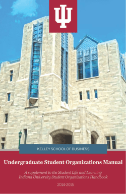 Undergraduate Student Organizations Manual  Kelley School of Business