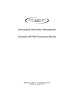 Aeronautical Information Management Canadian NOTAM Procedures Manual