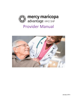 Provider Manual  January 2014