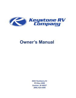 Owner’s Manual 2642 Hackberry Dr PO Box 2000 Goshen, IN 46527