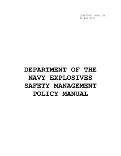 DEPARTMENT OF THE NAVY EXPLOSIVES SAFETY MANAGEMENT POLICY MANUAL