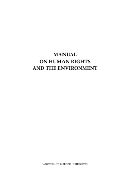 MANUAL ON HUMAN RIGHTS AND THE ENVIRONMENT C