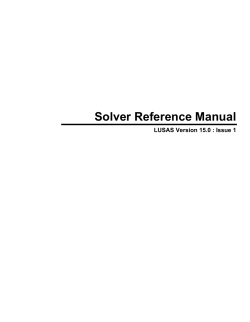 Solver Reference Manual LUSAS Version 15.0 : Issue 1