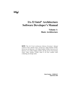 IA-32 Intel Architecture Software Developer’s Manual Volume 1: