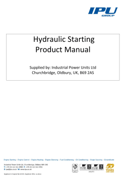 Hydraulic Starting Product Manual  Supplied by: Industrial Power Units Ltd