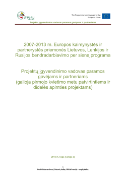 2013 m. Europos kaimynystės ir 2007- partnerystės priemonės Lietuvos, Lenkijos ir