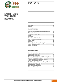 EXHIBITOR’S TECHNICAL MANUAL