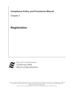 Registration Compliance Policy and Procedures Manual Chapter 2 California State