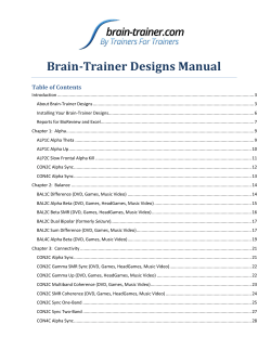 Brain-Trainer Designs Manual  Table of Contents