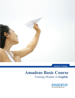 Amadeus Basic Course English Amadeus Training
