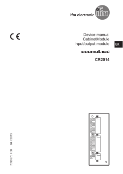 Device manual CabinetModule Input/output module CR2014