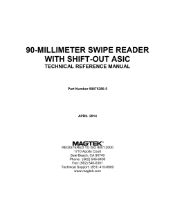 90-MILLIMETER SWIPE READER WITH SHIFT-OUT ASIC  TECHNICAL REFERENCE MANUAL
