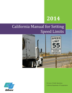 2014 California Manual for Setting Speed Limits Division of Traffic Operations