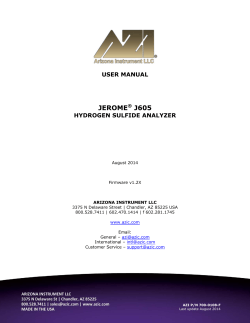 JEROME J605 USER MANUAL HYDROGEN SULFIDE ANALYZER