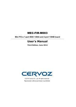 MEC-FIR-M003 User’s Manual  Mini PCI-e 1-port IEEE 1394A and 2-port 1394B board