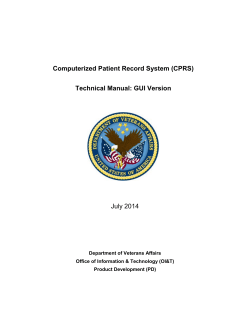 Computerized Patient Record System (CPRS) Technical Manual: GUI Version July 2014