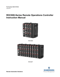 ROC800-Series Remote Operations Controller Instruction Manual  Remote Automation Solutions
