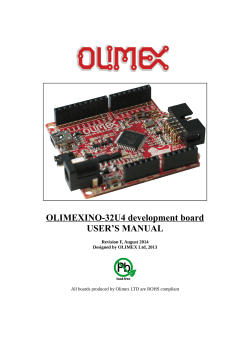 OLIMEXINO-32U4 development board USER’S MANUAL Revision F, August 2014