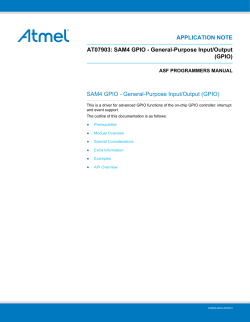 APPLICATION NOTE AT07903: SAM4 GPIO - General-Purpose Input/Output (GPIO)