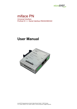 miface PN  User Manual Universal Interface
