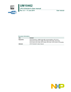 UM10462 LPC11U3x/2x/1x User manual Rev. 5.3 — 11 June 2014 User manual