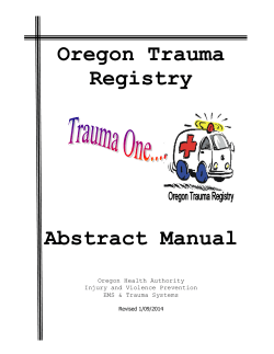 Oregon Trauma Registry  Abstract Manual