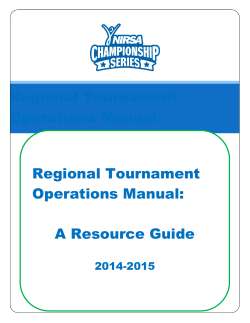 Regional Tournament Operations Manual: A Resource Guide
