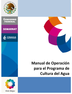 Manual de Operación para el Programa de Cultura del Agua