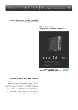 Instruction Manual XENAX® Xvi 75V8 Compact Ethernet Servo Controller Edition August 2014