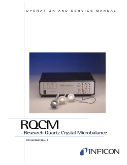 RQCM Research Quartz Crystal Microbalance IPN 603800 Rev. J