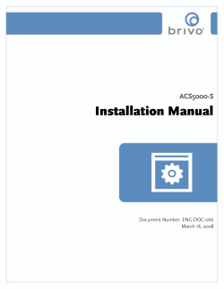 Installation Manual ACS5000-S Document Number: ENG-DOC-066