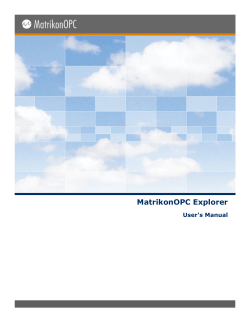 MatrikonOPC Explorer User's Manual