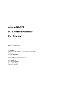 sat-nms I/O Frontend Processor User Manual