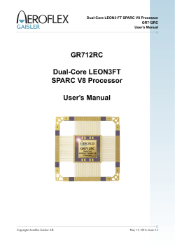 GR712RC Dual-Core LEON3FT SPARC V8 Processor User&rsquo;s Manual