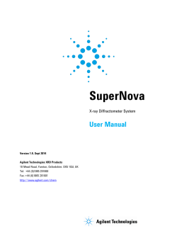 SuperNova  User Manual X-ray Diffractometer System