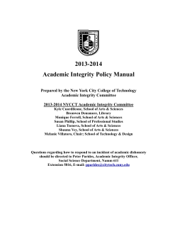 ! 2013-2014 Academic Integrity Policy Manual