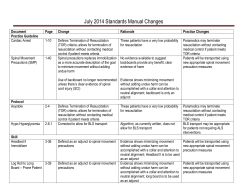 July 2014 Standards Manual Changes