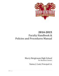 Faculty Handbook &amp; Policies and Procedures Manual 2014-2015