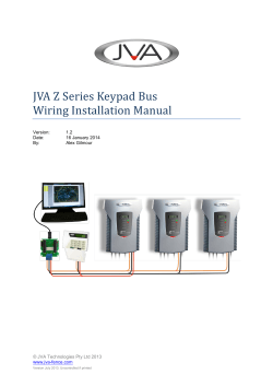 JVA Z Series Keypad Bus Wiring Installation Manual