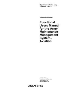 Functional Users Manual for the Army Maintenance