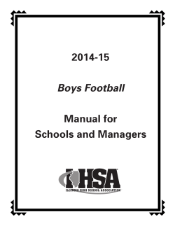 2014-15 Manual for Schools and Managers Boys Football